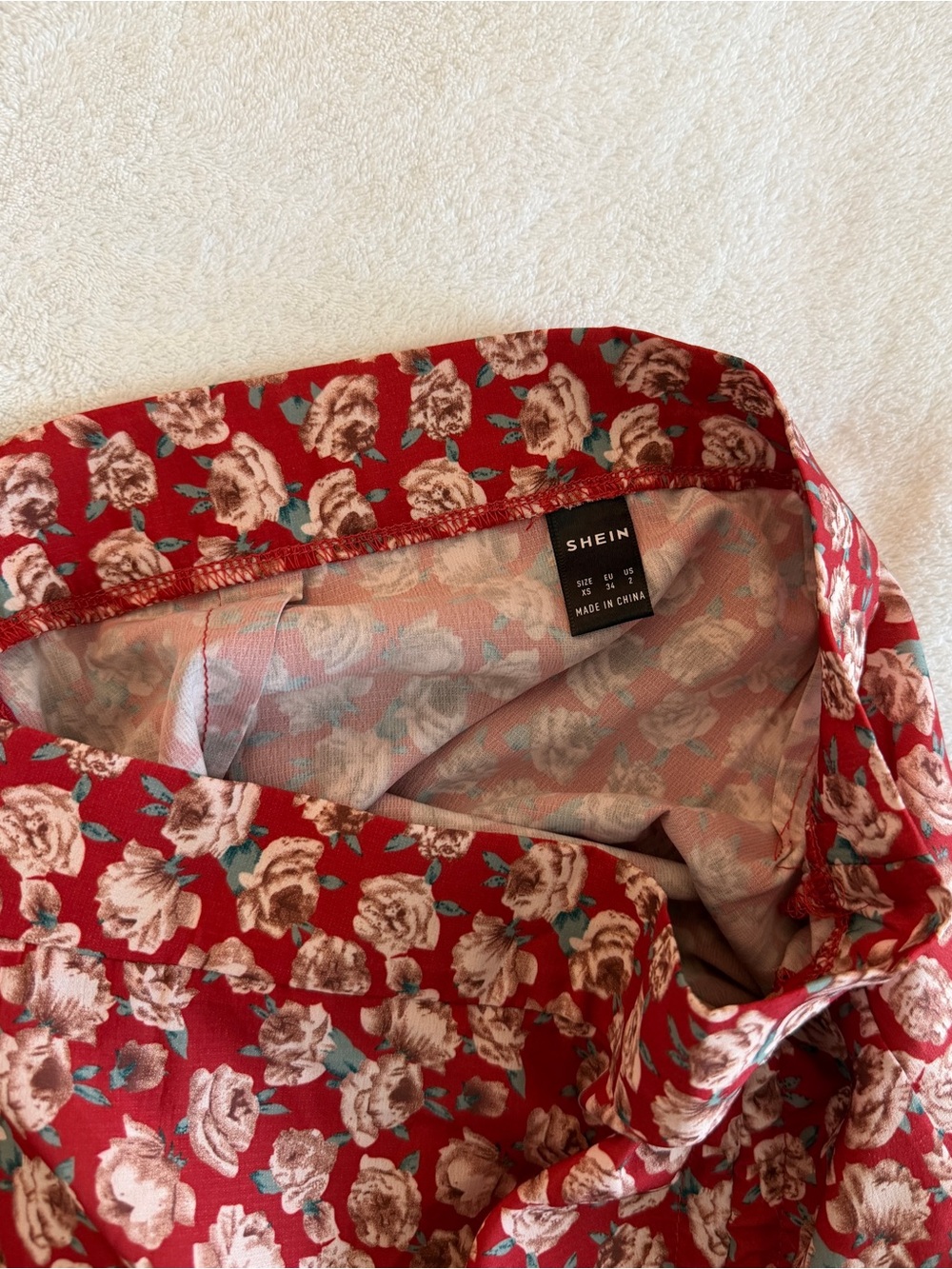 Red Floral Ruffle Mini Skirt - Picture 3 of 3